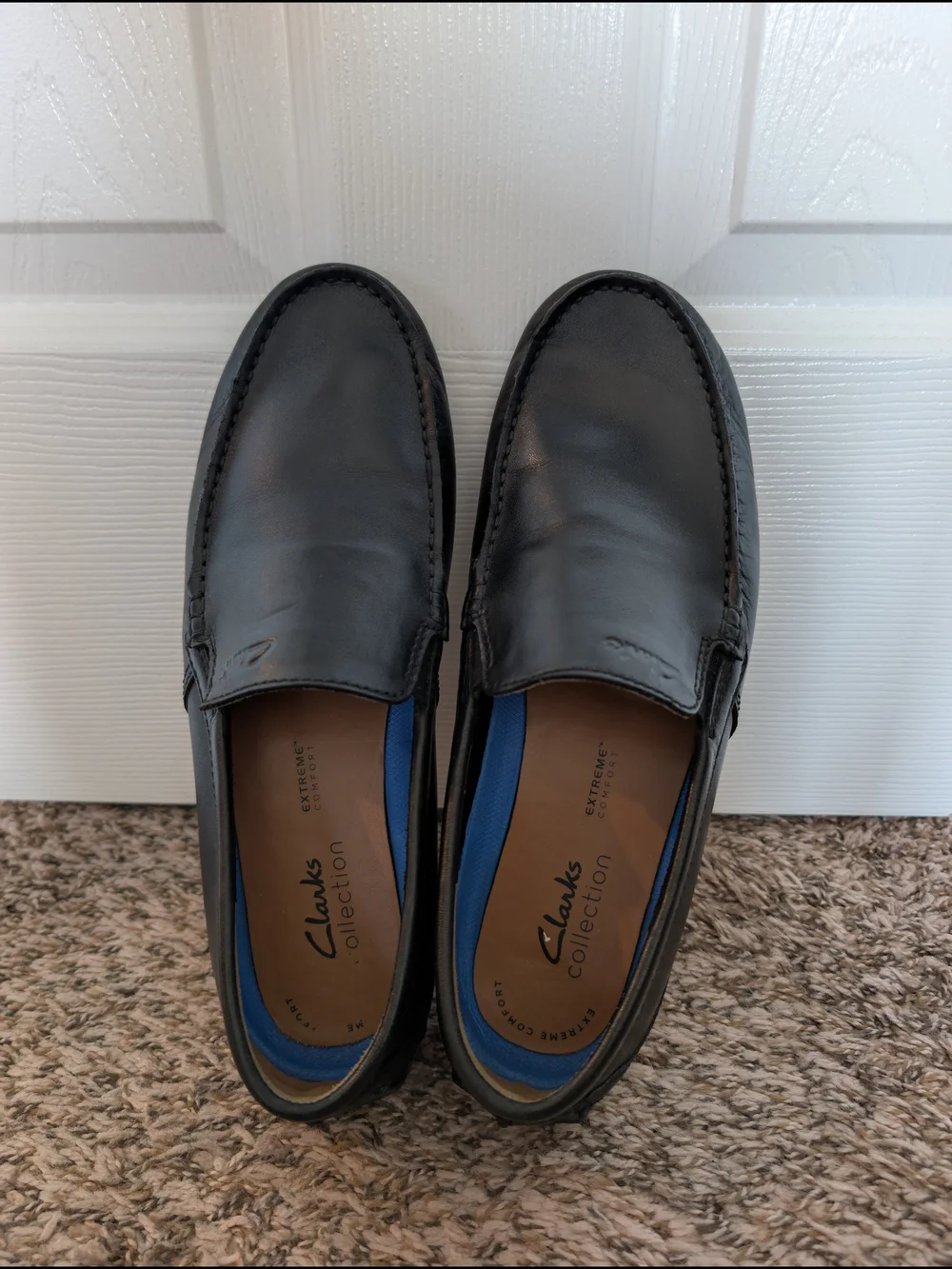 Men's Black Leather Slip-On Loafers